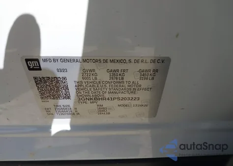 2023 Chevrolet Blazer Awd 2Lt z USA, uszkodzony, nr VIN 3GNKBHR41PS203223